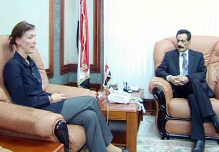 المصري لدى لقائه مسؤولة المشاريع في الاتحاد الأوروبي أمس